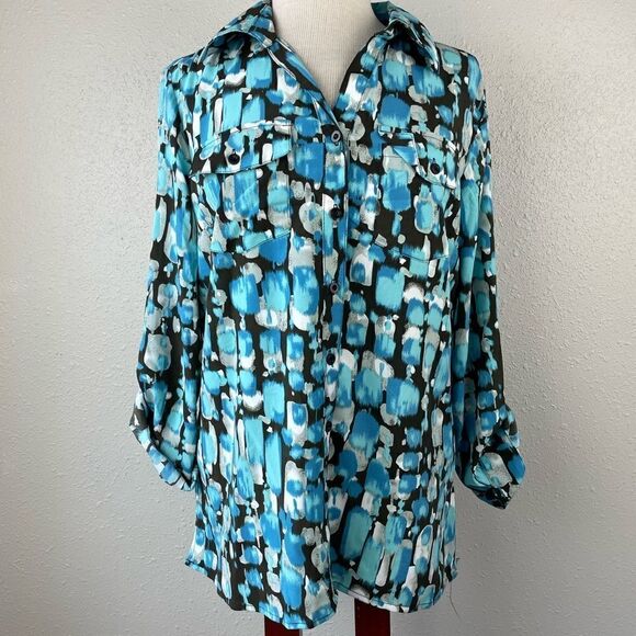 Notations Button Down Shirt Size M EUC - Picture 1 of 8